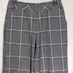 SERRA Plaid Pants Wide Leg Mid Rise Stretch Goth Grunge Punk Women S Black White